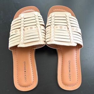 Lucky Brand Women's Tan Slide Sandals